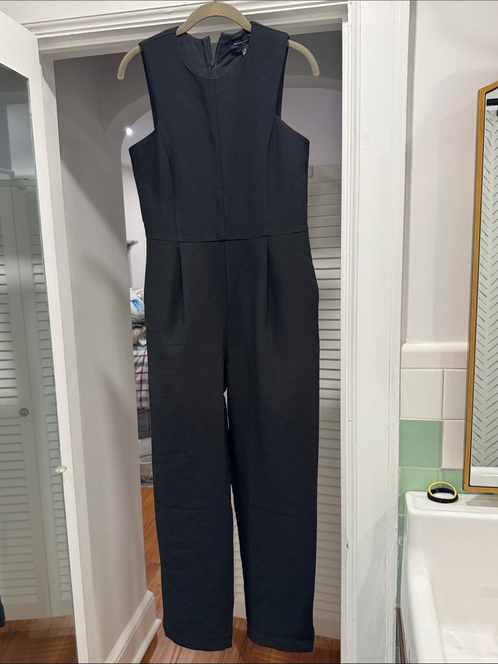 Banana Republic Black Sleeveless Tailored Jumpsuit